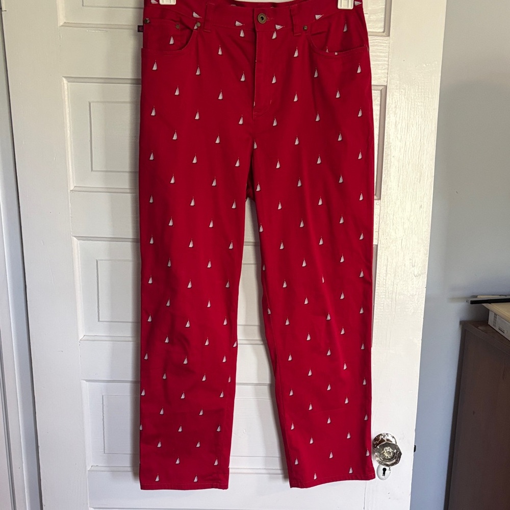 Ralph Lauren Red Sailboat-Print Women’s Pants